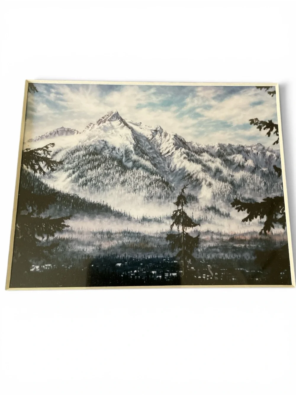 Sharon London Marcantel “Whitehorse Mountain” Framed Print – Signed Artwork